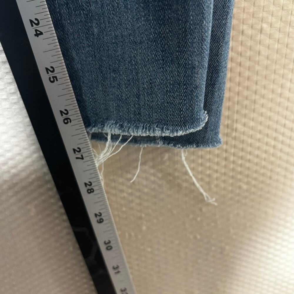 MOTHER Stunner Zip Ankle Step Fray Jeans Size 25 Good Girls Do Blue - Picture 6 of 12